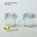 GLASS jar with glass lid  with clips slicon ring