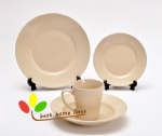 glazed colored ceramicware dinner set