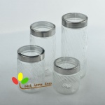 Glass storage jar set 4
