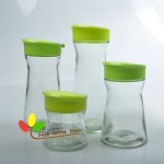 Glass jar with plastic lid
