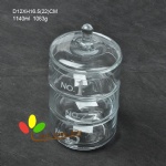 3 tire glass candy jar