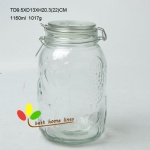 Glass jar wth sliver clips